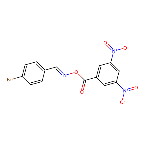 4-bromobenzaldehyde O-{3,5-bisnitrobenzoyl}oxime structure