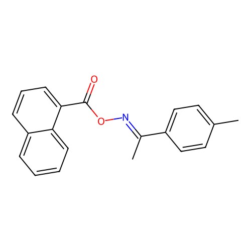 (1E)-1-(4-methylphenyl)ethanone O-1-naphthoyloxime structure