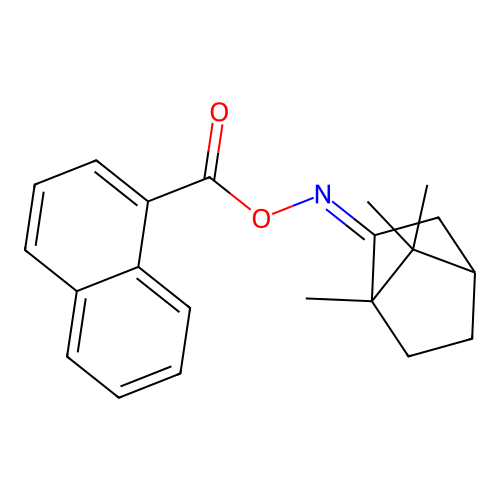 1,7,7-trimethylbicyclo[2.2.1]heptan-2-one O-1-naphthoyloxime structure