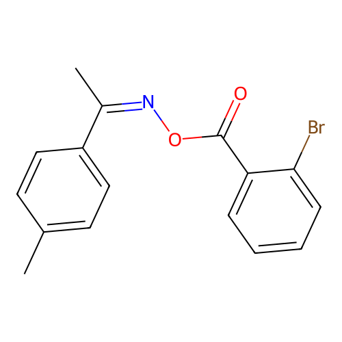 1-(4-methylphenyl)ethanone O-(2-bromobenzoyl)oxime structure