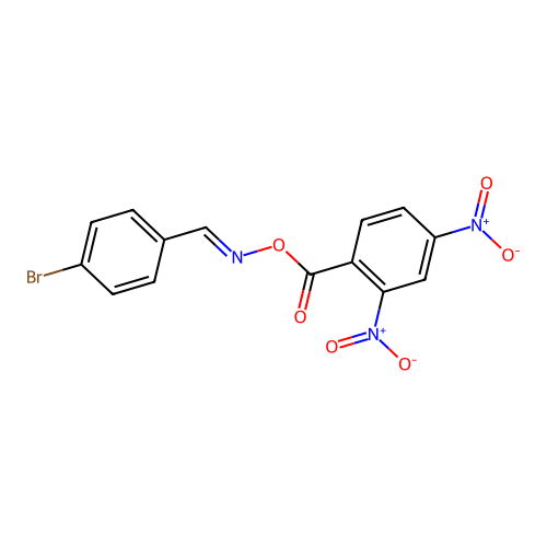4-bromobenzaldehyde O-{2,4-dinitrobenzoyl}oxime structure