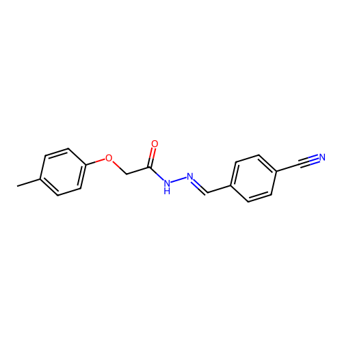 N'-(4-cyanobenzylidene)-2-(4-methylphenoxy)acetohydrazide structure