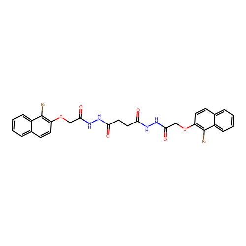 N'~1~,N'~4~-bis{[(1-bromonaphthalen-2-yl)oxy]acetyl}butanedihydrazide structure