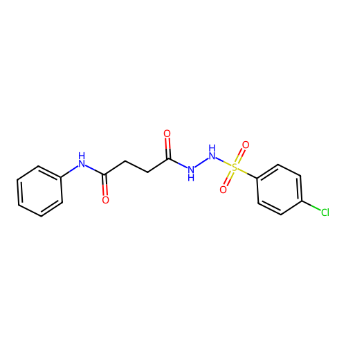 4-{2-[(4-chlorophenyl)sulfonyl]hydrazino}-4-oxo-N-phenylbutanamide structure