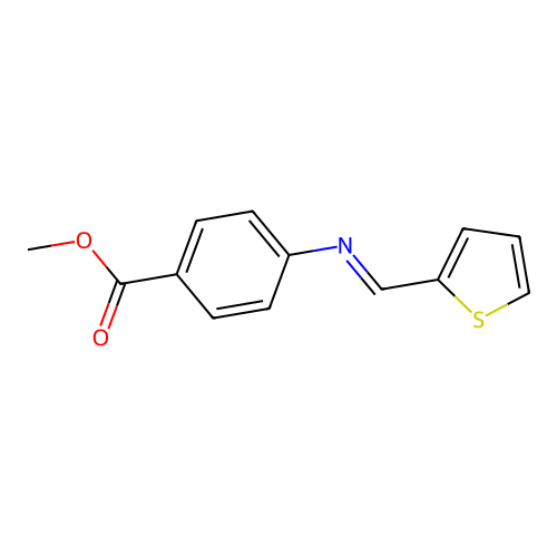 Methyl 4-[(2-thienylmethylene)amino]benzoate structure