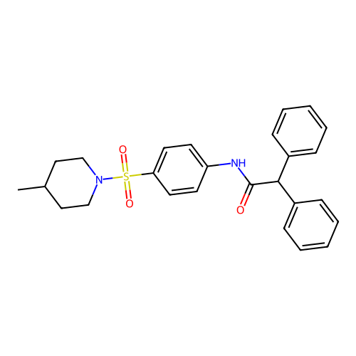 N-{4-[(4-methyl-1-piperidinyl)sulfonyl]phenyl}-2,2-diphenylacetamide structure