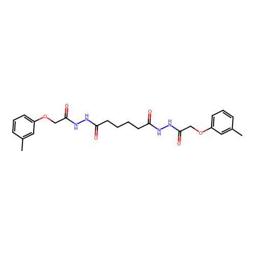 N'1,N'6-bis[(3-methylphenoxy)acetyl]hexanedihydrazide structure