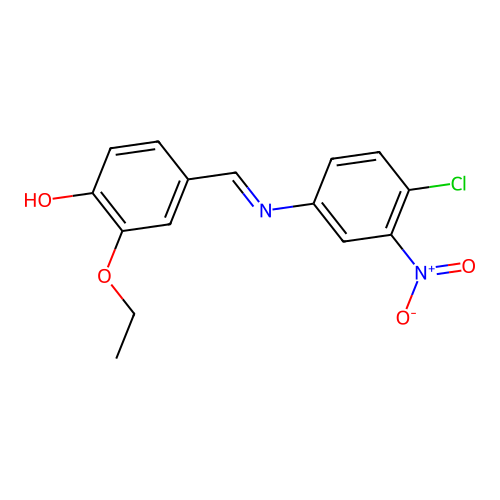 4-[({4-Chloro-3-nitrophenyl}imino)methyl]-2-ethoxyphenol structure