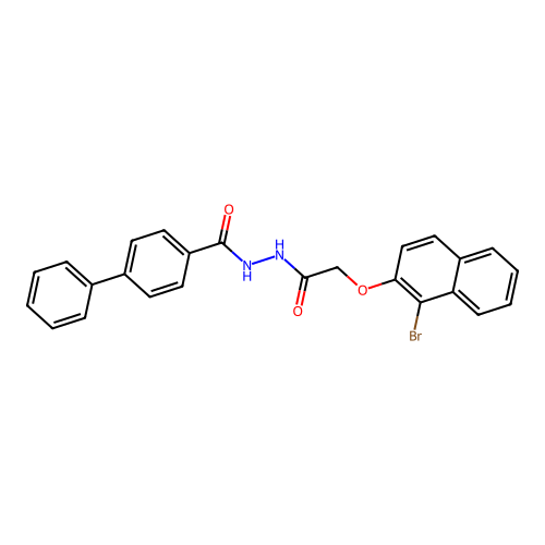 N'-[2-(1-bromonaphthalen-2-yl)oxyacetyl]-4-phenylbenzohydrazide structure