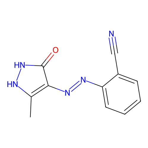 2-[(3-Methyl-5-oxo-4-pyrazolyl)hydrazo]benzonitrile structure