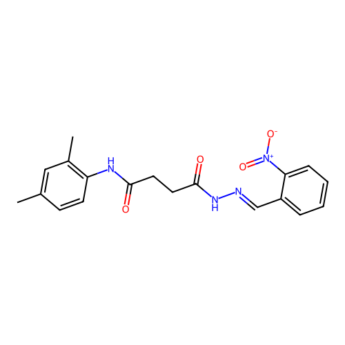 N-(2,4-dimethylphenyl)-4-[2-(2-nitrobenzylidene)hydrazino]-4-oxobutanamide structure