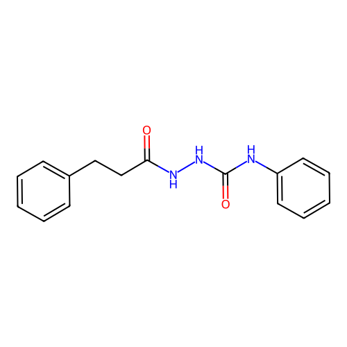 N-phenyl-2-(3-phenylpropanoyl)hydrazinecarboxamide structure