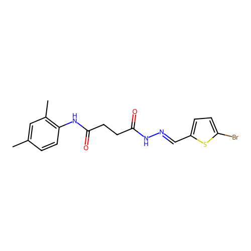 4-{2-[(5-bromo-2-thienyl)methylene]hydrazino}-N-(2,4-dimethylphenyl)-4-oxobutanamide structure