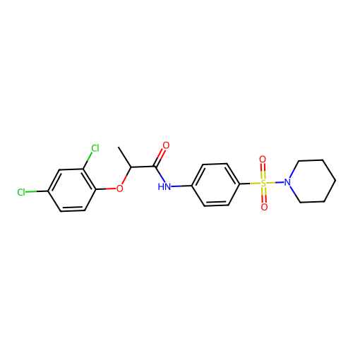 2-(2,4-dichlorophenoxy)-N-[4-(piperidin-1-ylsulfonyl)phenyl]propanamide structure
