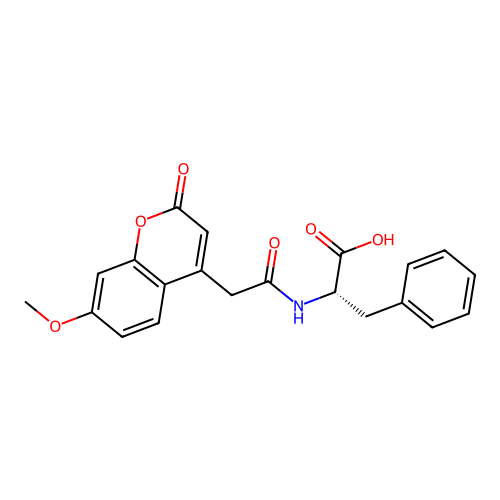 (S)-2-(2-(7-methoxy-2-oxo-2H-chromen-4-yl)acetamido)-3-phenylpropanoic acid structure