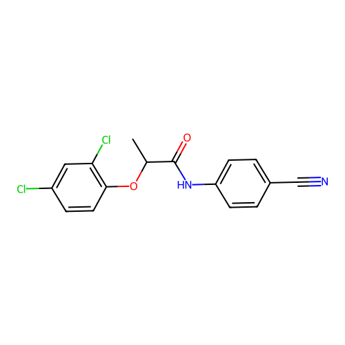 N-(4-cyanophenyl)-2-(2,4-dichlorophenoxy)propanamide structure