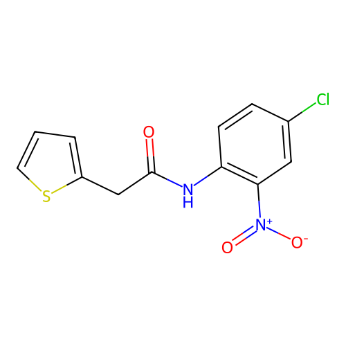 N-(4-chloro-2-nitrophenyl)-2-thiophen-2-ylacetamide structure