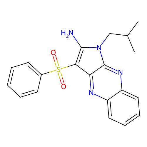 1-(2-methylpropyl)-3-(phenylsulfonyl)-1H-pyrrolo[2,3-b]quinoxalin-2-amine structure