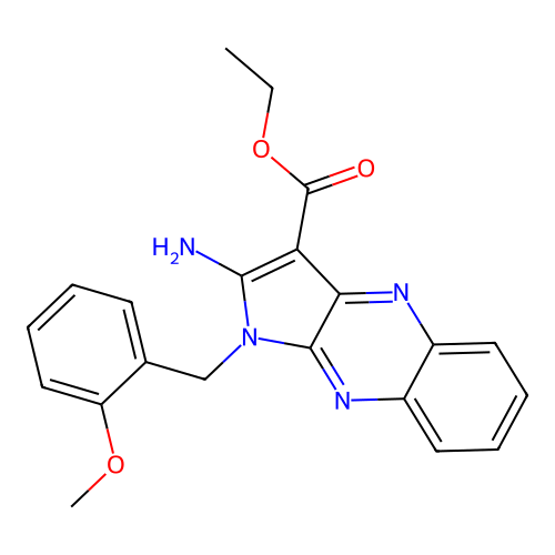 ethyl 2-amino-1-(2-methoxybenzyl)-1H-pyrrolo[2,3-b]quinoxaline-3-carboxylate structure