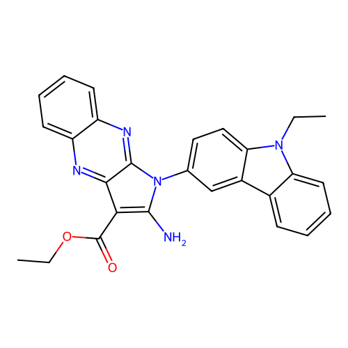 ethyl 2-amino-1-(9-ethyl-9H-carbazol-3-yl)-1H-pyrrolo[2,3-b]quinoxaline-3-carboxylate structure