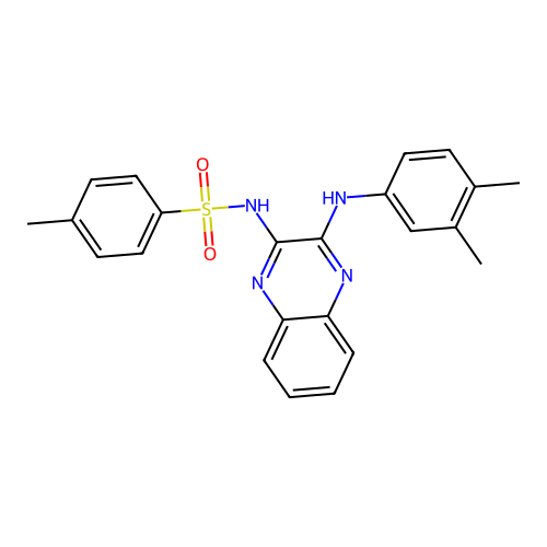 N-(3-((3,4-dimethylphenyl)amino)quinoxalin-2-yl)-4-methylbenzenesulfonamide structure