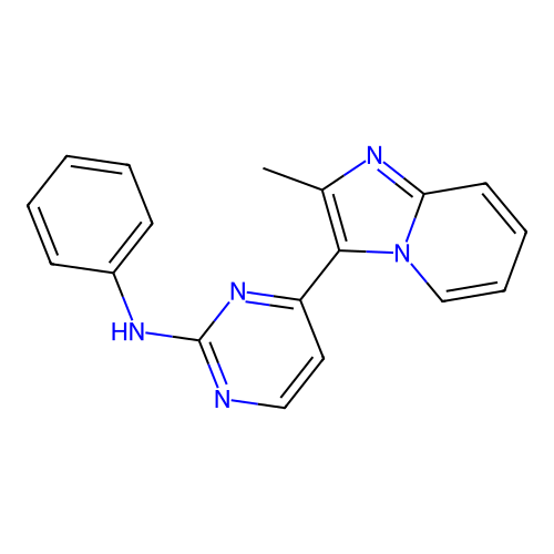 4-{2-methylimidazo[1,2-a]pyridin-3-yl}-N-phenylpyrimidin-2-amine structure