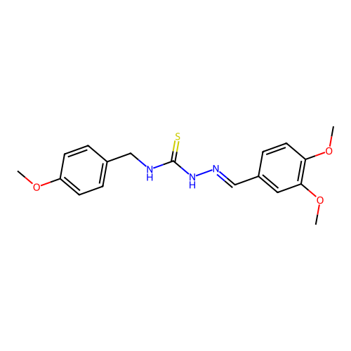 1-(3,4-Dimethoxybenzylidene)-4-(4-methoxybenzyl)thiosemicarbazide structure