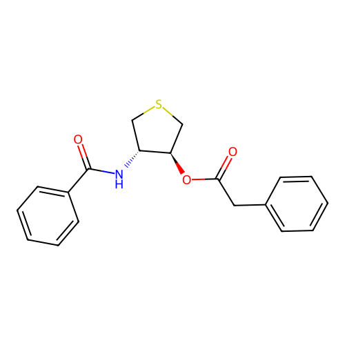 (3S,4S)-4-benzamidotetrahydrothiophen-3-yl 2-phenylacetate structure