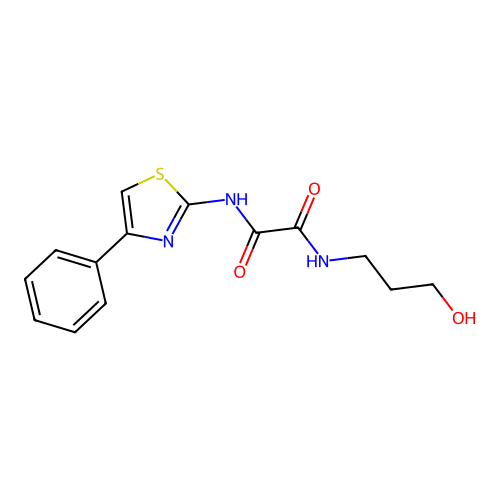 N-(3-hydroxypropyl)-N'-(4-phenyl-1,3-thiazol-2-yl)ethanediamide structure