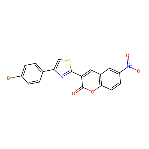 3-[4-(4-bromophenyl)-1,3-thiazol-2-yl]-6-nitro-2H-chromen-2-one structure