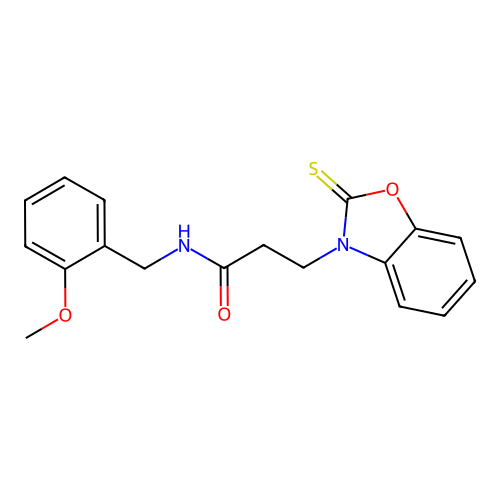 N-(2-methoxybenzyl)-3-(2-thioxobenzo[d]oxazol-3(2H)-yl)propanamide structure