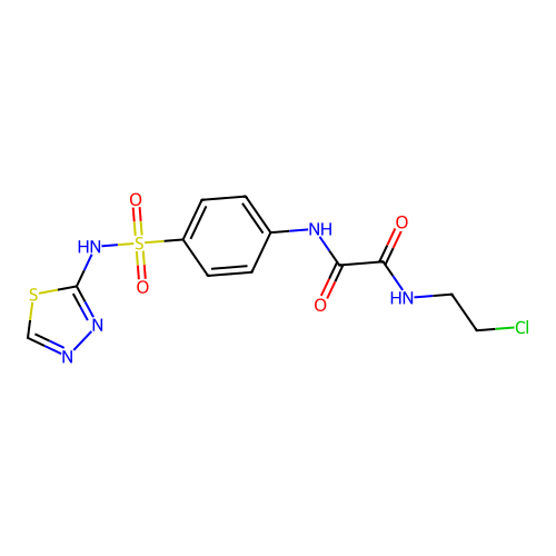 N-(2-chloroethyl)-N'-[4-(1,3,4-thiadiazol-2-ylsulfamoyl)phenyl]ethanediamide structure