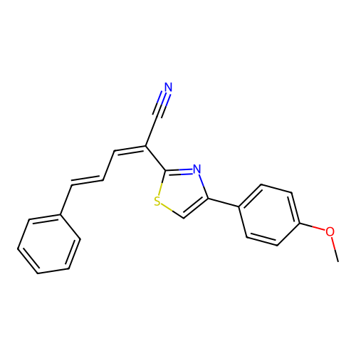 (2Z,4E)-2-[4-(4-methoxyphenyl)-1,3-thiazol-2-yl]-5-phenylpenta-2,4-dienenitrile structure