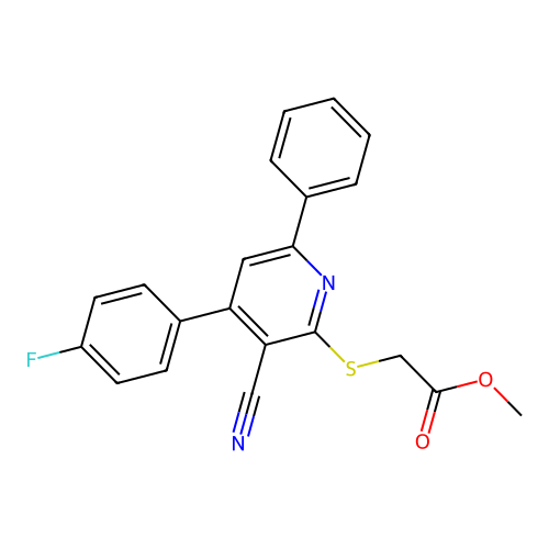Methyl {[3-cyano-4-(4-fluorophenyl)-6-phenylpyridin-2-yl]sulfanyl}acetate structure
