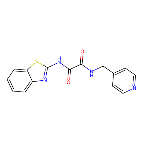 N-1,3-benzothiazol-2-yl-N'-(4-pyridinylmethyl)ethanediamide structure