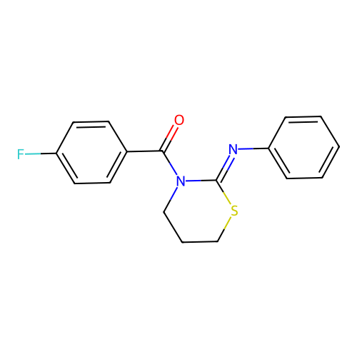 (4-fluorophenyl)[(2Z)-2-(phenylimino)-1,3-thiazinan-3-yl]methanone structure