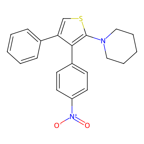 1-[3-(4-Nitrophenyl)-4-phenylthiophen-2-yl]piperidine structure