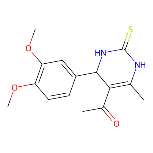 1-(4-(3,4-dimethoxyphenyl)-6-methyl-2-thioxo-1,2,3,4-tetrahydropyrimidin-5-yl)ethanone structure