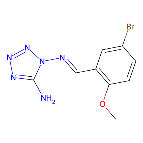 1-[(E)-(5-bromo-2-methoxyphenyl)methylideneamino]tetrazol-5-amine structure