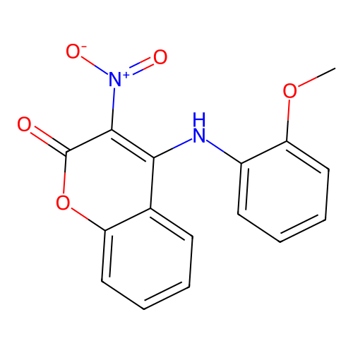 4-((2-methoxyphenyl)amino)-3-nitro-2H-chromen-2-one structure