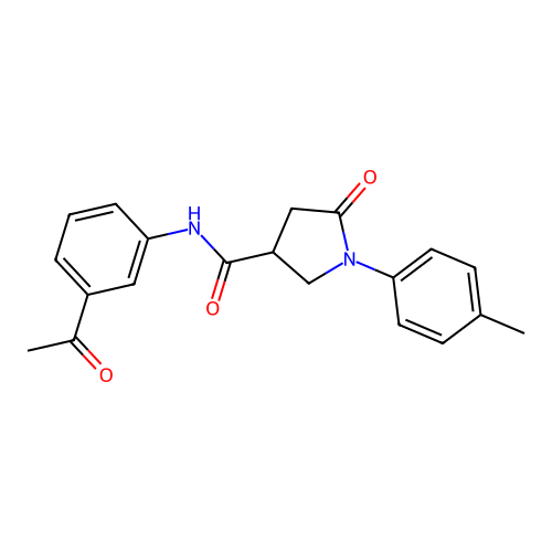 N-(3-acetylphenyl)-1-(4-methylphenyl)-5-oxopyrrolidine-3-carboxamide structure