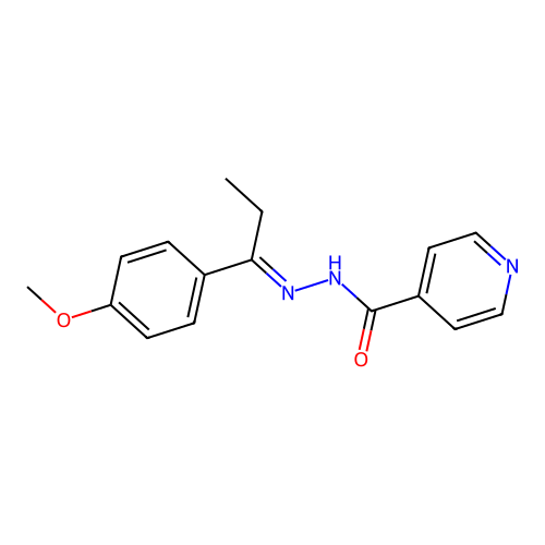 N'-[(1E)-1-(4-methoxyphenyl)propylidene]pyridine-4-carbohydrazide structure