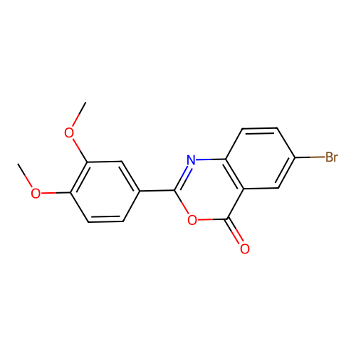 6-bromo-2-(3,4-dimethoxyphenyl)-4H-3,1-benzoxazin-4-one structure