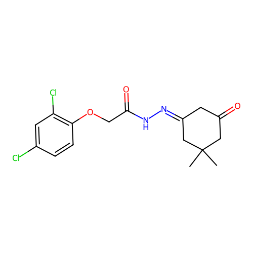 2-(2,4-dichlorophenoxy)-N-[(E)-(3,3-dimethyl-5-oxocyclohexylidene)amino]acetamide structure
