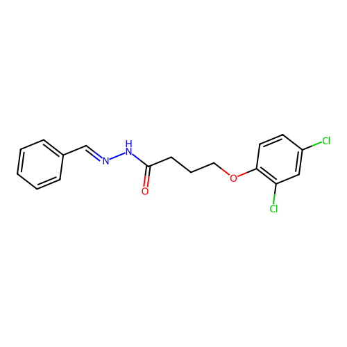 (E)-N'-benzylidene-4-(2,4-dichlorophenoxy)butanehydrazide structure