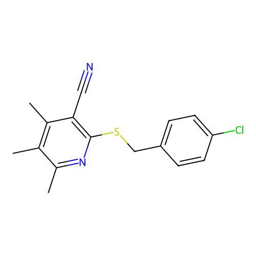 2-[(4-Chlorobenzyl)sulfanyl]-4,5,6-trimethylpyridine-3-carbonitrile structure