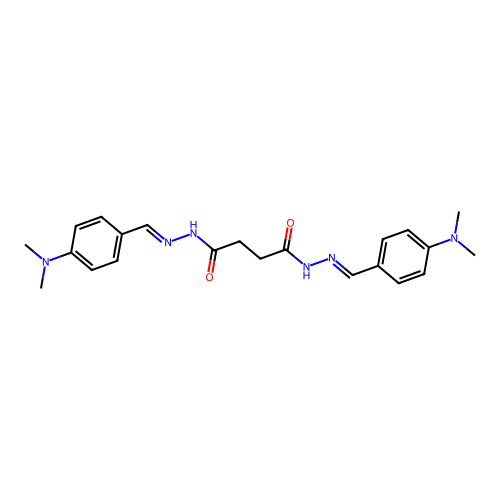 N'~1~,N'~4~-bis{(E)-[4-(dimethylamino)phenyl]methylidene}butanedihydrazide structure