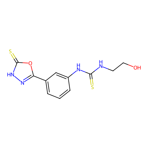 1-(2-Hydroxyethyl)-3-[3-(5-sulfanyl-1,3,4-oxadiazol-2-yl)phenyl]thiourea structure