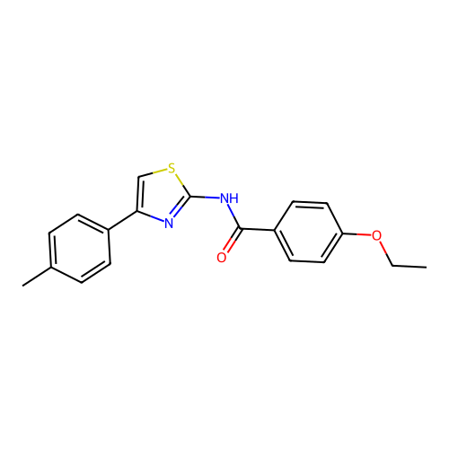 4-ethoxy-N-[4-(4-methylphenyl)-1,3-thiazol-2-yl]benzamide structure