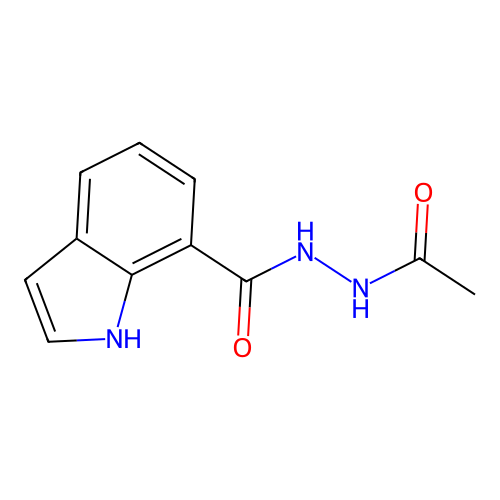 N'-acetyl-1H-indole-7-carbohydrazide structure